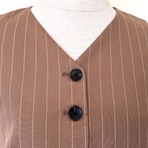 NWT Commense Vest - Mens Style - Crop -Pinstripe Button Down Vest - Size Large - Picture 3 of 10